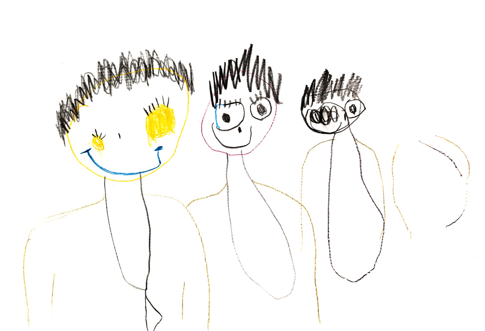 Child's Drawing - Happy Boys